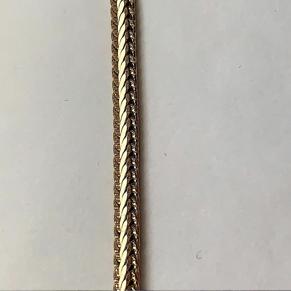 #SOLD# VINTAGE MONET GOLD-PLATED CUBAN WHEAT FILAGREE LINK ADJUSTABLE NECKLACE - Picture 7 of 14